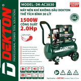  Máy nén khí Dekton DK-AC 3830 - 2 HP -30 Lít 
