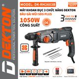  Máy khoan đục 3 chức năng Dekton DK - RH 2603 B 