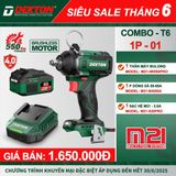  [KHUYẾN MÃI] Combo Máy siết bu lông dùng pin Dekton M21 - IW 550 PRO - Kèm 1 Pin 4a và 1 Sạc 
