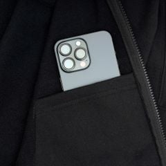 LOGO BOXY FULLZIP HOODIE / BLACK