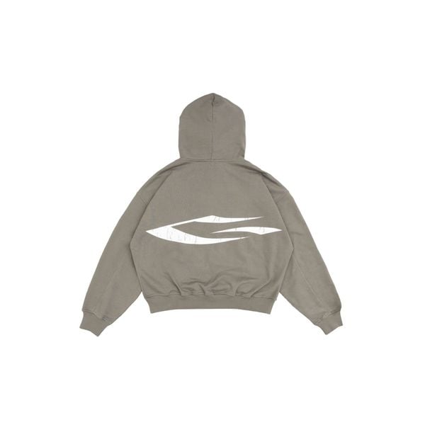 LOGO BOXY FULLZIP HOODIE/ STONE 