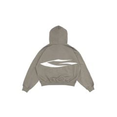 LOGO BOXY FULLZIP HOODIE/ STONE