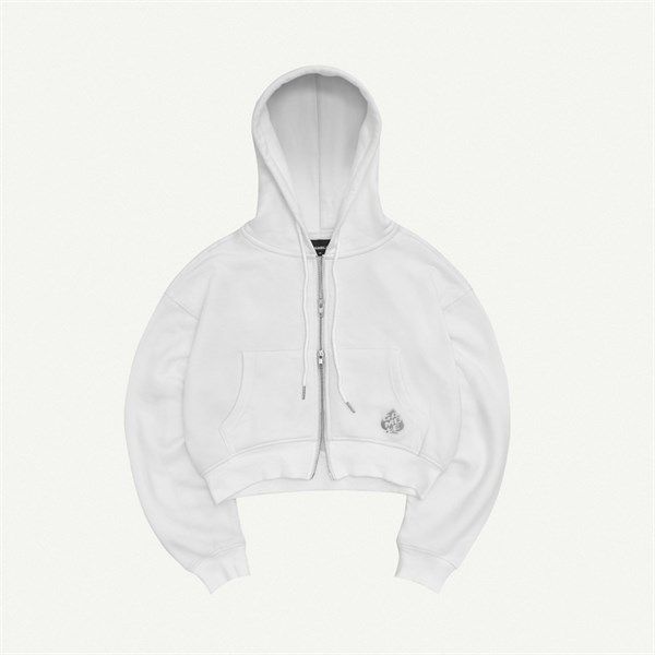  ACE CROPPED FULLZIP HOODIE / WHITE 