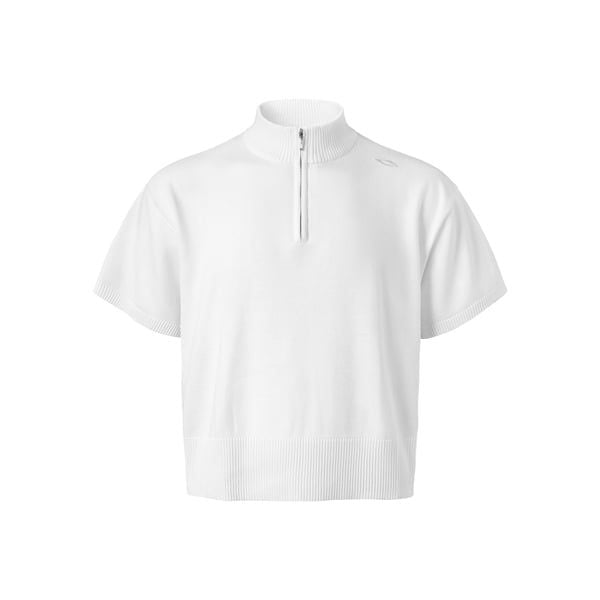  HALF-ZIP KNIT TEE / WHITE 