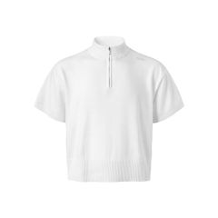 HALF-ZIP KNIT TEE / WHITE