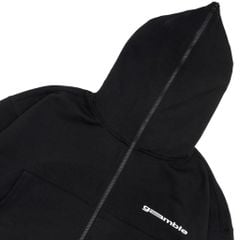 LOGO BOXY FULLZIP HOODIE / BLACK