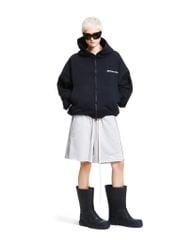 LOGO BOXY FULLZIP HOODIE / BLACK