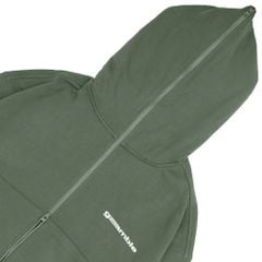 LOGO BOXY FULLZIP HOODIE/ MOSS