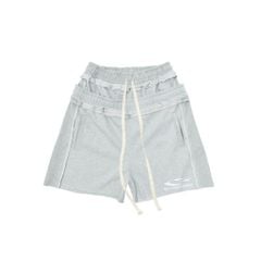DOUBLE-WAISTED SHORTS / GREY