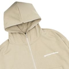 LOGO BOXY FULLZIP HOODIE / CAMEL