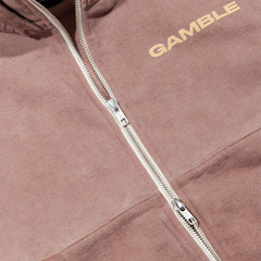 BASIC TURTLE NECK FULLZIP HOODIE / LAVA