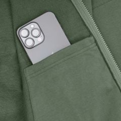 LOGO BOXY FULLZIP HOODIE/ MOSS