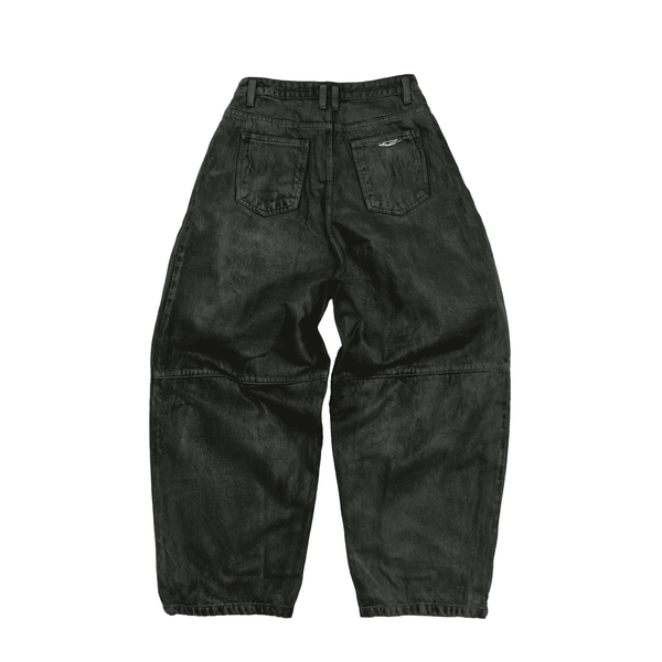  COATED BAGGY JEANS / MOSS 