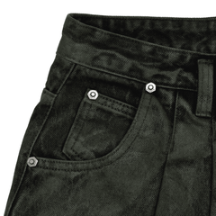 COATED BAGGY JEANS / MOSS