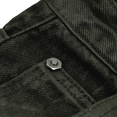 COATED BAGGY JEANS / MOSS