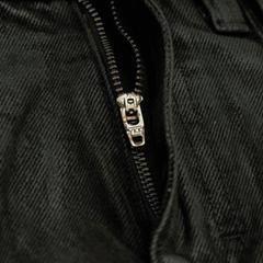 COATED BAGGY JEANS / MOSS