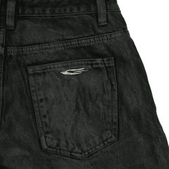 COATED BAGGY JEANS / MOSS