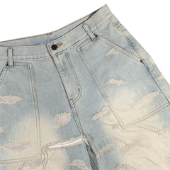 DISTRESSED SHORTS / BLUE