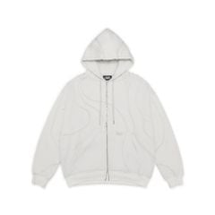 VEINS FULLZIP HOODIE / PEARL