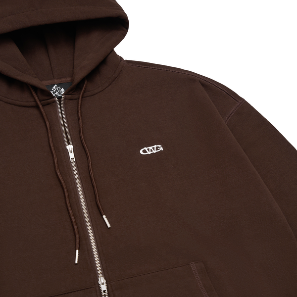  METAL FULL ZIP HOODIE / CHOCO 