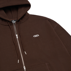 METAL FULL ZIP HOODIE / CHOCO