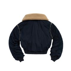 DETACHABLE-SLEEVE BOMBER JACKET / BLUE