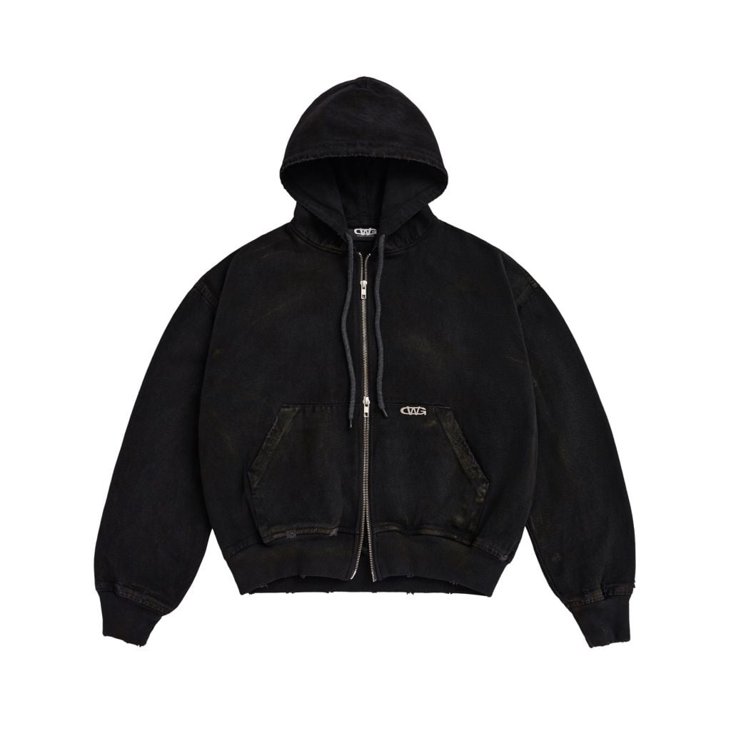 GW TRASH FULLZIP HOODIE / BLACK