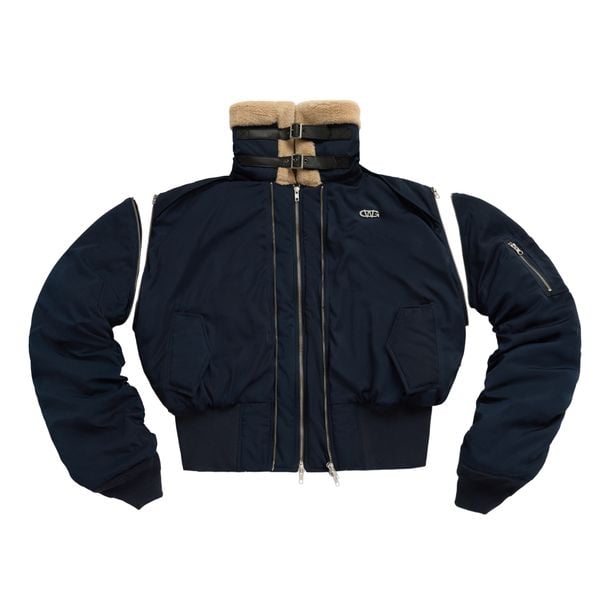  DETACHABLE-SLEEVE BOMBER JACKET / BLUE 