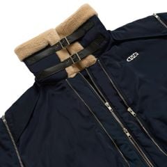 DETACHABLE-SLEEVE BOMBER JACKET / BLUE