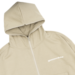 LOGO BOXY FULLZIP HOODIE / CAMEL