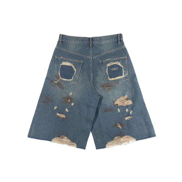  RIPPED BAGGY SHORTS / DARK BLUE 