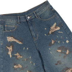 RIPPED SHORTS / DARK BLUE