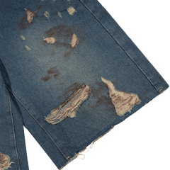 RIPPED SHORTS / DARK BLUE