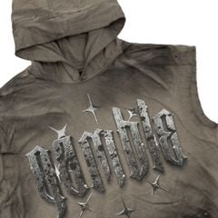 METAL SLEEVELESS HOODIE / ROCK
