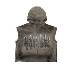 METAL SLEEVELESS HOODIE / ROCK