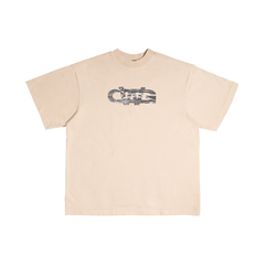 LOGO TAPE TEE / BEIGE