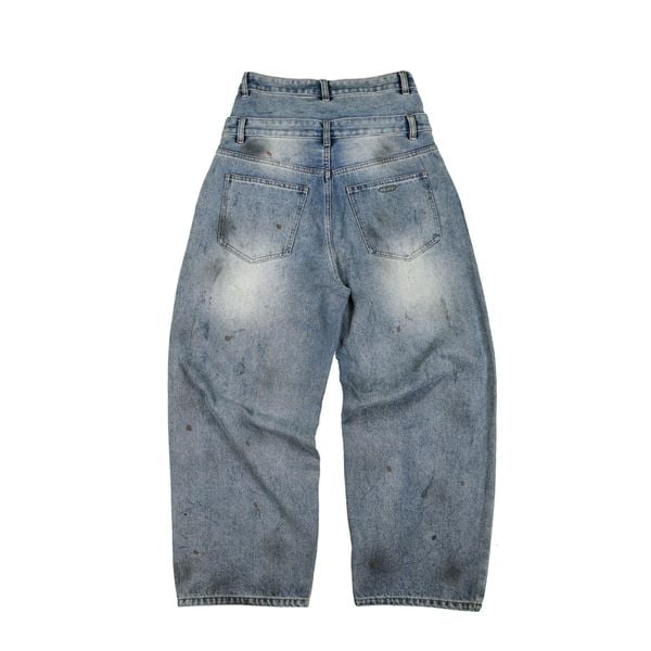  DOUBLE-WAISTED BAGGY JEANS / BLUEROCK 