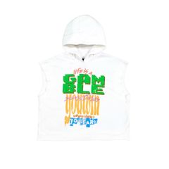 SLOGAN SLEEVELESS HOODIE / WHITE