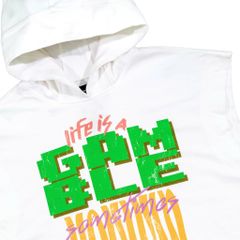 SLOGAN SLEEVELESS HOODIE / WHITE