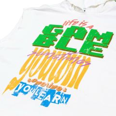 SLOGAN SLEEVELESS HOODIE / WHITE