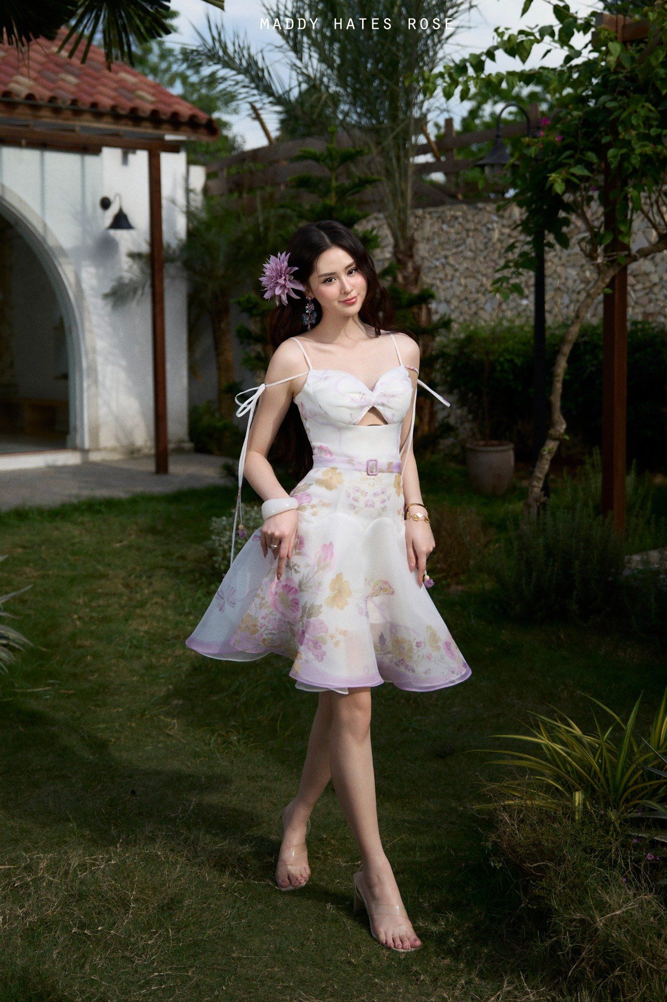 SM25-13 Đầm hoa tím