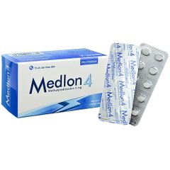 Medlon methylprednisolon 4mg ( hộp 10 vỉ x 10 viên )