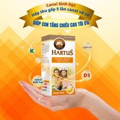 Siro Canxi Hartus 150ml - Bổ sung vitamin D3, vitamin K, Canxi cho bé tăng chiều cao, chắc khỏe xương