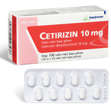Cetirizin Vidipha 10mg trị viêm mũi dị ứng, mề đay (10 vỉ x 10 viên)