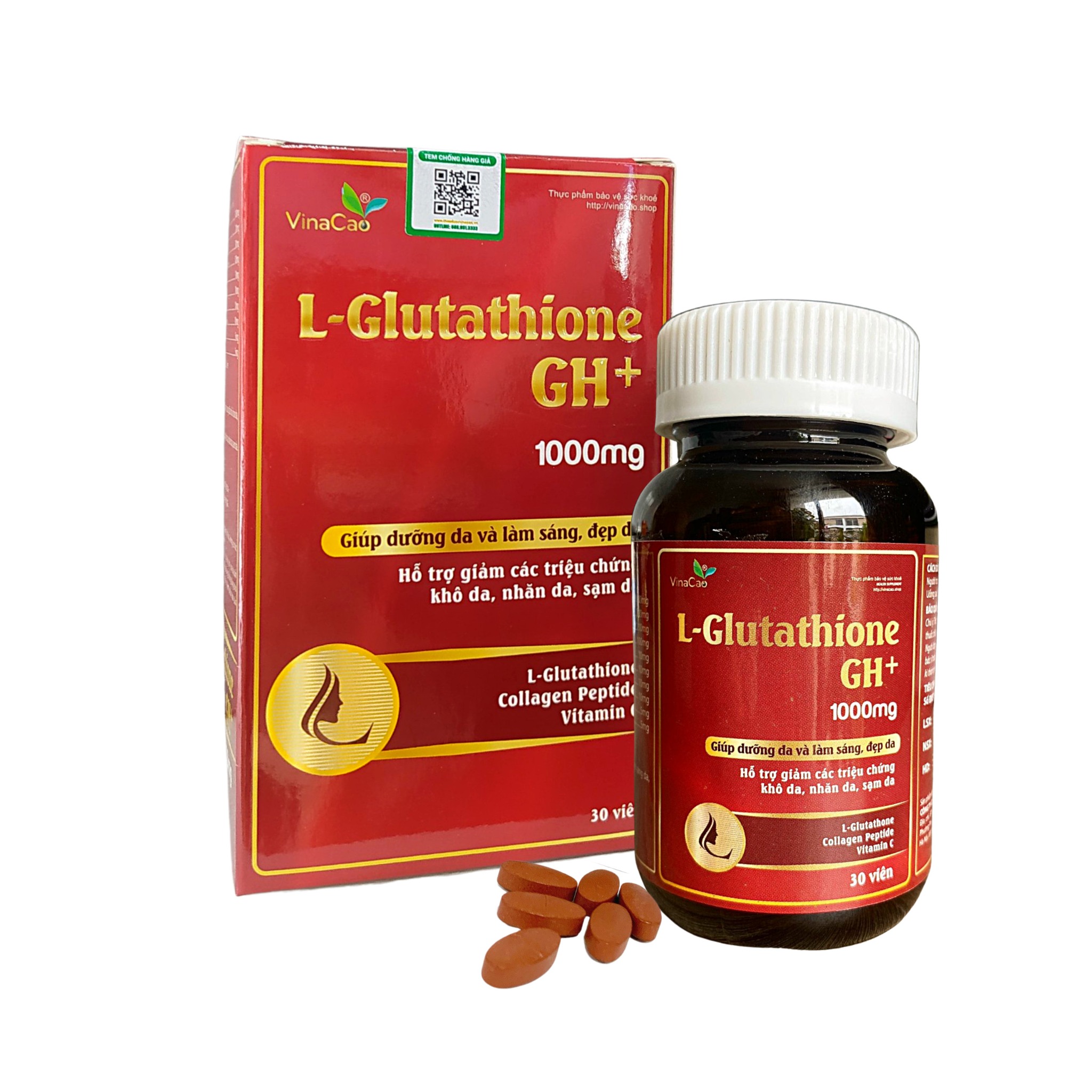 viên uống trắng da glutathione 1000mg Viên uống trắng da cao cấp L-Glutathione GH+ 1000mg dưỡng trắng chuyên –  Nhà Thuốc Bệnh Viện