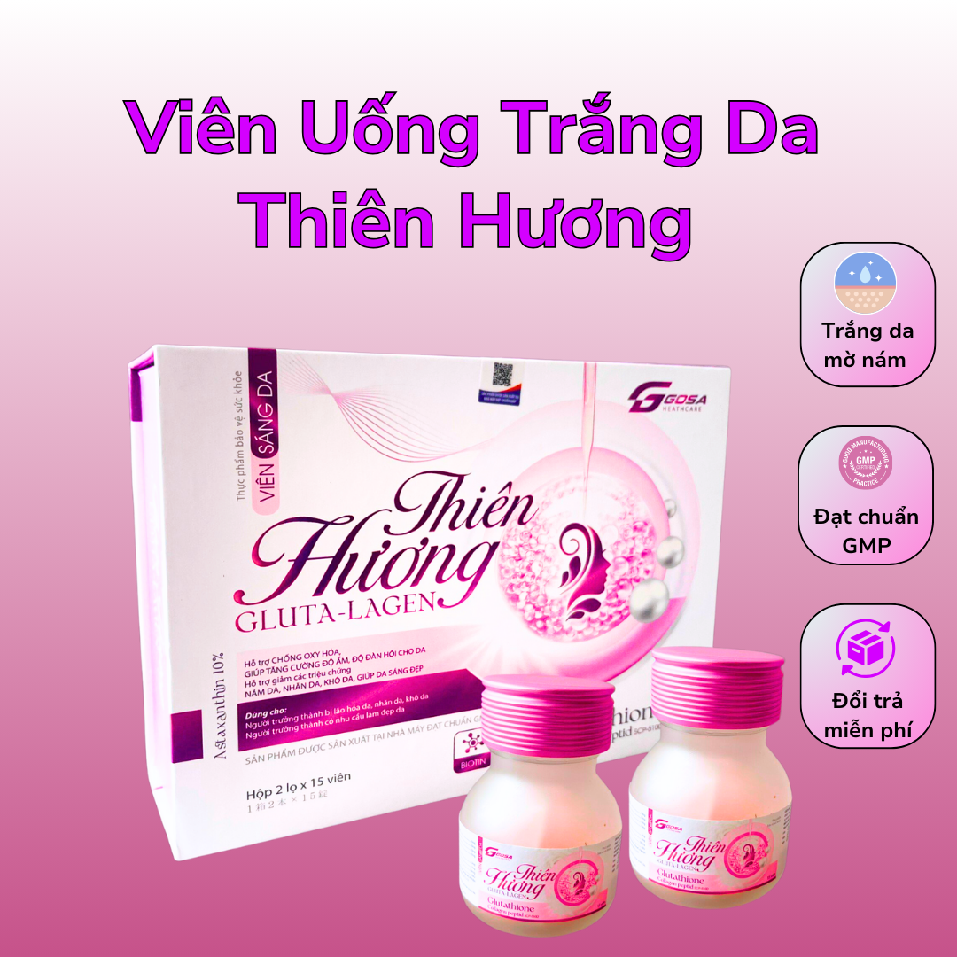 viên uống sáng da glutathione Viên uống trắng da Glutathione và Collagen Peptide Thiên Hương – Nhà Thuốc  Bệnh Viện