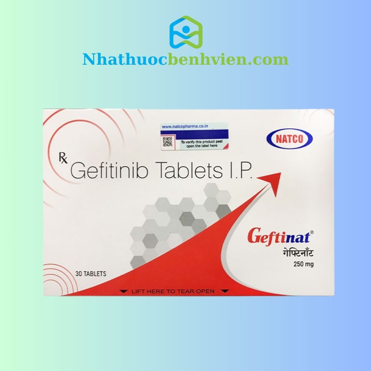 Geftinat ( Gefitinib 250mg ) NATCO hộp 30 viên - Điều trị ung thư thumbnail 1