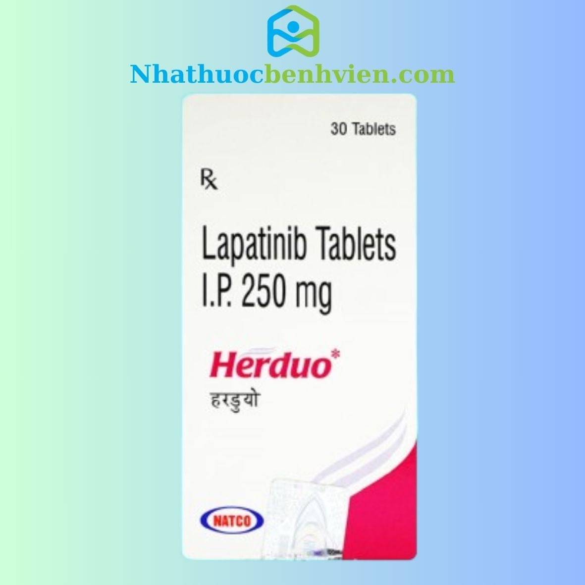 HERDUO ( Lapatinib 250mg ) NATCO hộp 30 viên - Điều trị ung thư thumbnail 1