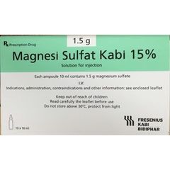 Magnesi sulfate Kabi 15% (Hộp 10 ống)