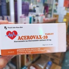 ACEROVAX-20 (Atorvastatin 10mg) hộp 3 vỉ x 10 viên